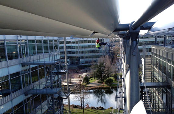 Chiswick Park building installations with rope access